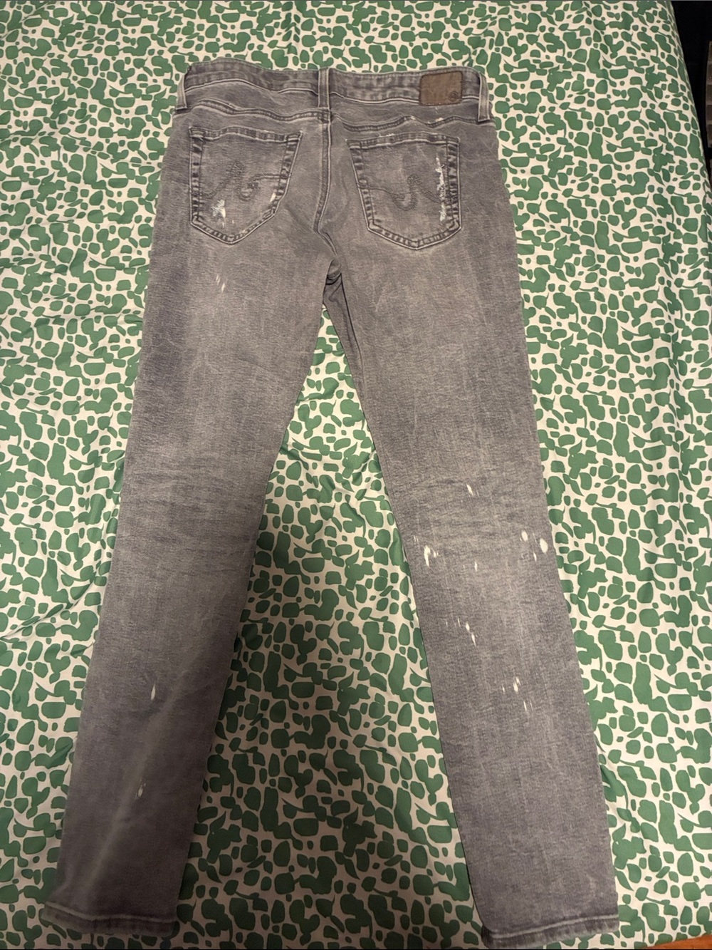 Ag Adriano Goldschmied Gray Skinny Distressed Jeans